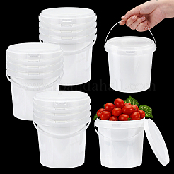 プラスチック収納バケツ12個  ホワイト  139x129mm&nbsp;AJEW-TW0001-22B