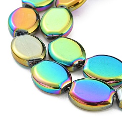 電気メッキガラスビーズセット  オーバル  混合スタイル  ミックスカラー  17x13.5x4.5mm  穴：1.2mm  約37個/連  24.80インチ（63cm）&nbsp;EGLA-G037-05A