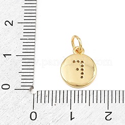 Brass Micro Pave Clear Cubic Zirconia Charms&nbsp;CU-CBA56CE-12G-F
