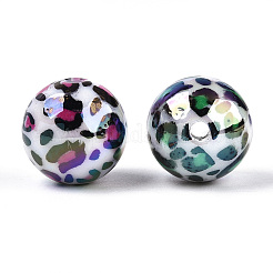 UV Plating Opaque Acrylic Beads&nbsp;OACR-T028-70