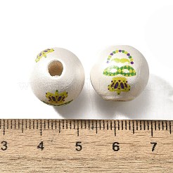 プリントされた天然木  パールカラーの  カーニバルシリーズ  クラウン  15.5x14.5mm  穴：4.5mm&nbsp;WOOD-D288-22