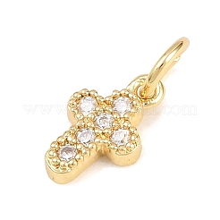 Brass Micro Pave Cubic Zirconia Pendants&nbsp;KK-H273-51G-01