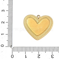 304ステンレススチールエナメルペンダント  ハートチャーム  ゴールドカラー  20.5x23x1.5mm  穴：1.6mm&nbsp;STAS-F354-02A-G