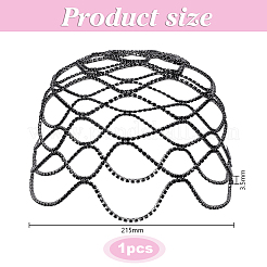 1Pc Rhinestone Mesh Headpiece Cap&nbsp;AJEW-HY0002-55B