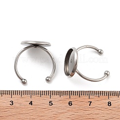 Tarnish Resistant 304 Stainless Steel Open Cuff Ring Components&nbsp;STAS-B072-09B-P
