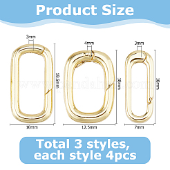 12Pcs 3 Styles Brass Spring Gate Rings&nbsp;KK-HS0015-32