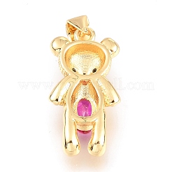Brass Micro Pave Cubic Zirconia Pendants&nbsp;ZIRC-Z016-12G-B