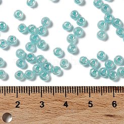 ガラスシードビーズ  セイロン  丸い穴  ラウンド  ターコイズ  4x3mm  穴：1.5mm  333個/ 20g&nbsp;X1-SEED-H002-E-A1419