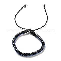 5Pcs 5 Style Adjustable Braided Imitation Leather Cord Bracelet Sets with Waxed Cord for Men&nbsp;BJEW-F458-01