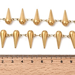 304 Stainless Steel Spiked Cone Link Chain Necklaces for Women&nbsp;NJEW-G192-01G