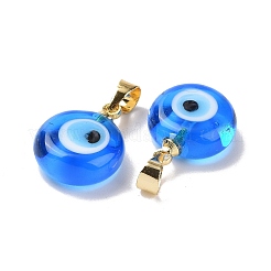 Handmade Lampwork Evil Eye Pendants&nbsp;LAMP-P057-01G