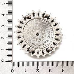 チベットスタイル合金の花のマルチ連リンク  カドミウムフリー＆鉛フリー  4ループ  アンティークシルバー  40x6mm  穴：1.8mm  約140個/1000g&nbsp;PALLOY-D291-01AS-02