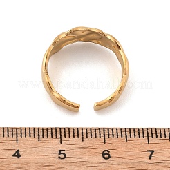 女性用304ステンレススチールオープンカフリング  ゴールドカラー  ゴールドカラー  7mm  内径: 調節可能&nbsp;RJEW-M049-01G-08