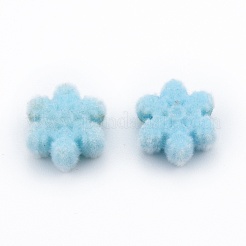 クリスマス不透明樹脂ビーズ  フロッキースノーフレーク  ミックスカラー  13x15x6mm  穴：3.5mm&nbsp;RESI-G047-13