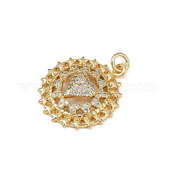 Brass Micro Pave Cubic Zirconia Pendants&nbsp;KK-S528-19G
