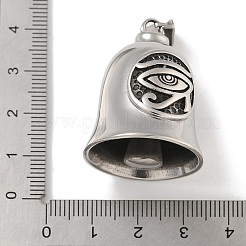 304ステンレススチール製ビッグペンダント  吊り鐘チャーム  ホルスの目  目  34x26mm  穴：8x4mm&nbsp;STAS-Z097-01AS-01