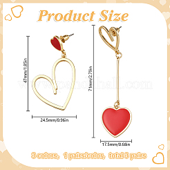 3 Pairs 3 Colors Alloy Dangle Stud Earrings&nbsp;EJEW-GO0003-05