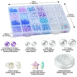 DIY Round Acrylic & ABS Plastic Imitation Pearl Beads Bracelets Jewelry Making Kits&nbsp;DIY-FS0007-42
