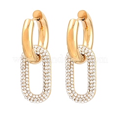 304 Stainless Steel Rhinestone Hoop Earrings&nbsp;EJEW-T057-02G