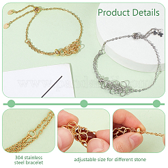 8Pcs 2 Style Adjustable 304 Stainless Steel Slider Bracelet Making&nbsp;AJEW-PH0011-83