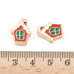 Christmas Brass Enamel Beads&nbsp;KK-I474-G17