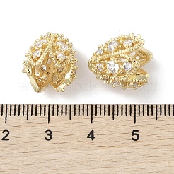 Brass Micro Pave Clear Cubic Zirconia Bead Caps&nbsp;KK-G491-51B-G