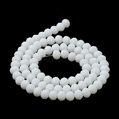 ガラスビーズ連売り  多面カット  艶消し  ロンデル  ホワイト  2.9~3.3mm  穴：1mm  約135~140個/連  32~34cm&nbsp;EGLA-A034-P2mm-MD01