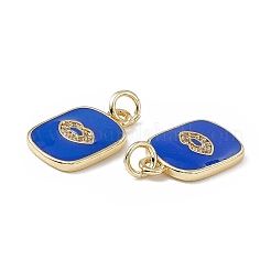 Brass Micro Pave Cubic Zirconia Charms&nbsp;KK-E068-VB436-1