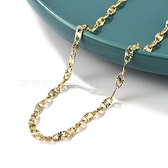 Brass Textured Oval Link Chain Necklaces for Women Men&nbsp;NJEW-F337-04G