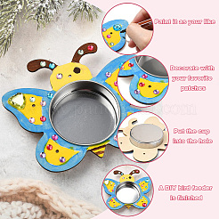 DIY Unfinished Wood Butterfly Shape Pet Feeder Kits for Children's Crafts&nbsp;ST-CJ0009-3