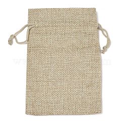 Christmas Printed Burlap Packing Pouches Drawstring Bags&nbsp;ABAG-Q053-02A-04