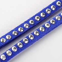 リベットスエード調コード  フェイクレース  アルミニウム  ミディアムブルー  3x2mm  約20ヤード/ロール&nbsp;LW-M001-04
