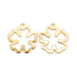 ステンレスペンダント201個  花  24KGP本金メッキ  19.5x18x1mm  穴：1.4mm&nbsp;STAS-K217-17G