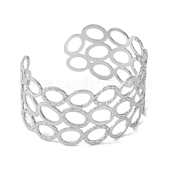 Oval 304 Stainless Steel Cuff Bangles for Women&nbsp;BJEW-B104-16P