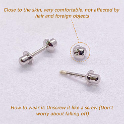 60Pcs 2 Colors 316L Surgical Stainless Steel Ear Nuts&nbsp;STAS-BBC0007-81