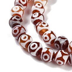 Natural Tibetan 3-Eye dZi Agate Beads Strands&nbsp;G-B084-A09-02