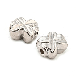 めっき合金ビーズラック  鉛フリー＆カドミウムフリー＆ニッケルフリー  花  プラチナ  7.5x6.5x4mm  穴：1.6mm&nbsp;PALLOY-Z022-16P