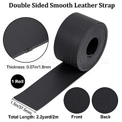 2M Flat Double Face Lychee Pattern Imitation Leather Band&nbsp;LC-WH0010-01B-01