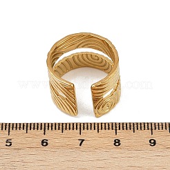 304 Stainless Steel Cuff Open Rings for Women&nbsp;LS-RJEW-H255-01G-06