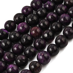 Natural Dyed White Jade(Imitation Charoite) Beads Strands&nbsp;GG-CBA0743-J02-8mm