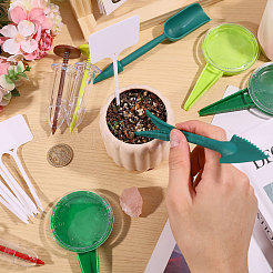 種まきセット  プラスチック製のガーデンシーダーを含む  庭の種まき、掘削ツール  空白の植物ラベルと種子ディスペンサー  ミックスカラー  103x31mm&nbsp;AJEW-BC0011-41