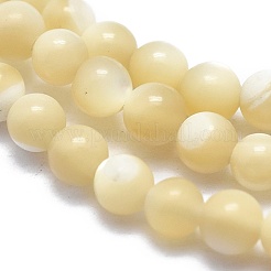 シェルビーズ連売り  ラウンド  2mm  穴：0.5mm  約195個/連  15.35インチ（39cm）&nbsp;G-A177-04-26