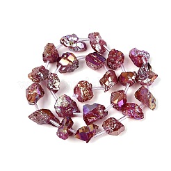 Dyed Electroplate Raw Rough Natural Amethyst Beads Strands&nbsp;G-Q610-05C