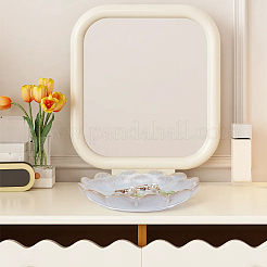 磁器スナックプレート1枚  花  ホワイト  110x22mm&nbsp;AJEW-SP0006-04C