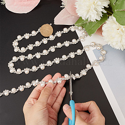 1 Yard Crystal Rhinestone Cup Chains with Plastic Pearl Beaded&nbsp;DIY-GA0005-72