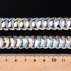電気メッキガラスビーズセット  ムーン  透明  9x14x7mm  穴：0.9mm  約99~101個/連  35.08~36.36''（89.1~90.9センチメートル）&nbsp;EGLA-T021-07B