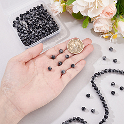 Synthetic Snowflake Obsidian Beads Strands&nbsp;G-NB0003-64