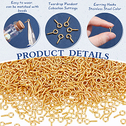 1000Pcs Iron Screw Eye Pin Peg Bails&nbsp;IFIN-ME0001-11G