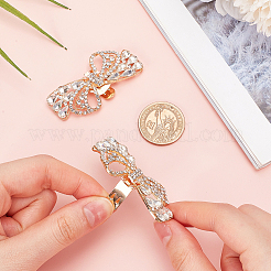 2Pcs Bowknot Alloy Rhinestone Shoe Decorations&nbsp;FIND-CP0002-28A