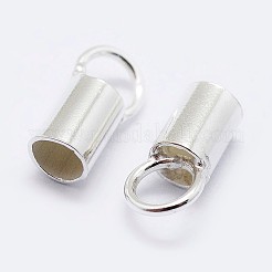 925スターリングシルバーコードエンドパーツ  銀  6~7x1.5mm  穴：1.5mm  内径：1mm&nbsp;STER-F036-21S-1mm